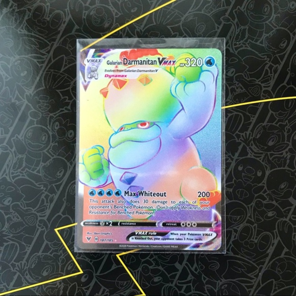Galarian Darmanitan VMAX Rainbow Secret Authentic Pokemon Card 187/185